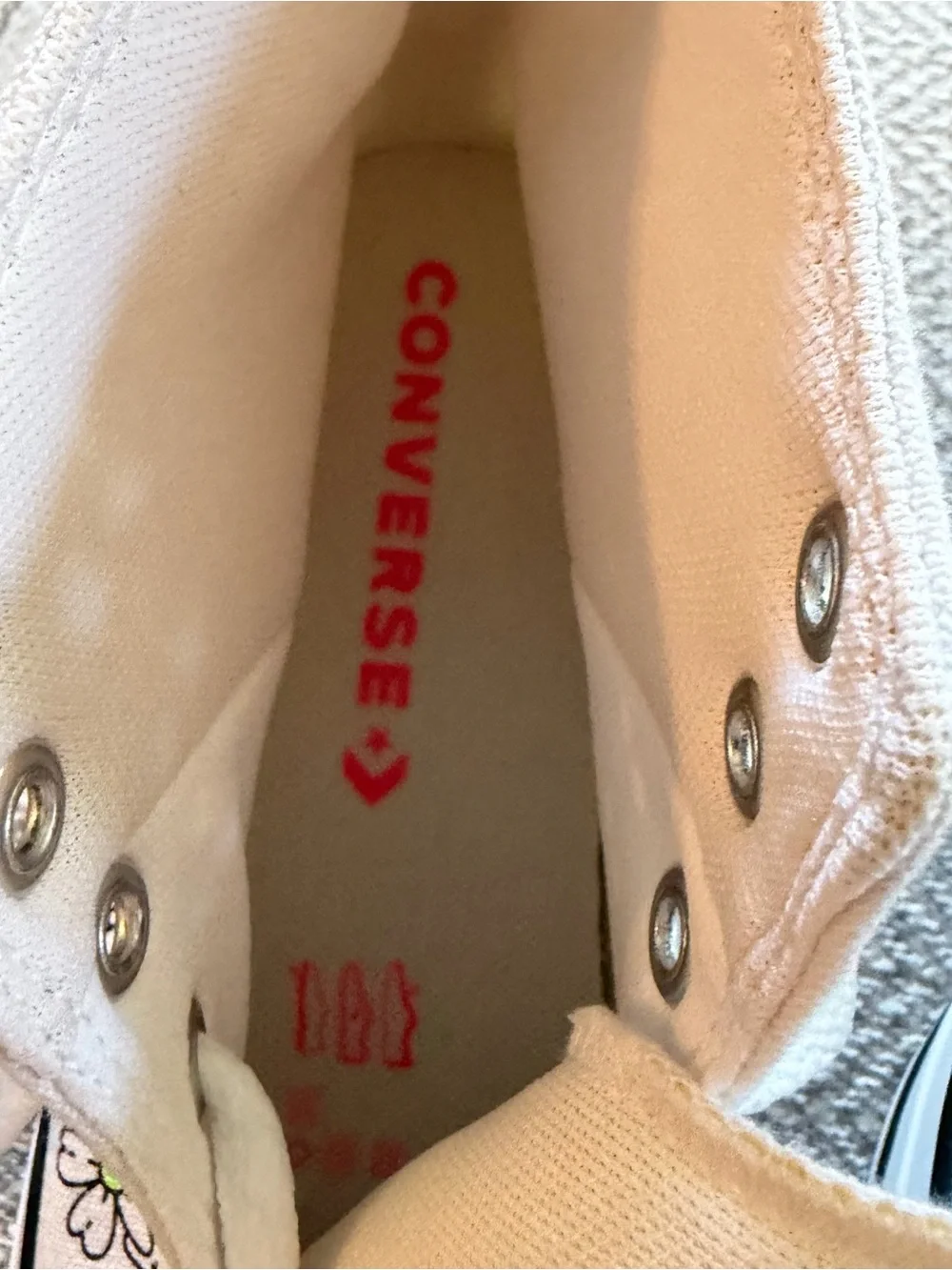 Converse All Star Chuck Taylor Women’s Size 9 White Floral Canvas Sneakers Fairy